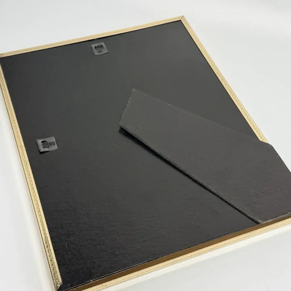 Vintage Brass Oval Shadow Box 8x10 Photo Picture Frame Gold Hollywood MCM 60s